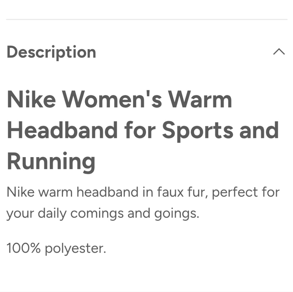NWT Women's Nike Soft Faux Fur Pink Sports Headband - Picture 6 of 6